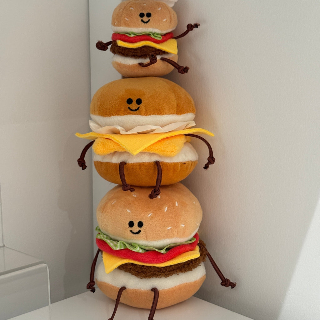 LuLuFun Studio Plush Cheese Burger Keychain - 5 Inch Bag Charm Toy
