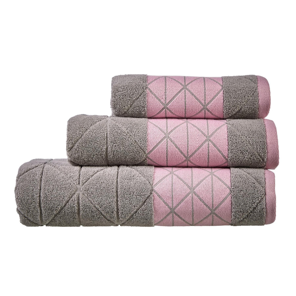 OLIVIA ROCCO Inca Diamond 600GSM Cotton Towels | Soft Absorbent Bath Sheets