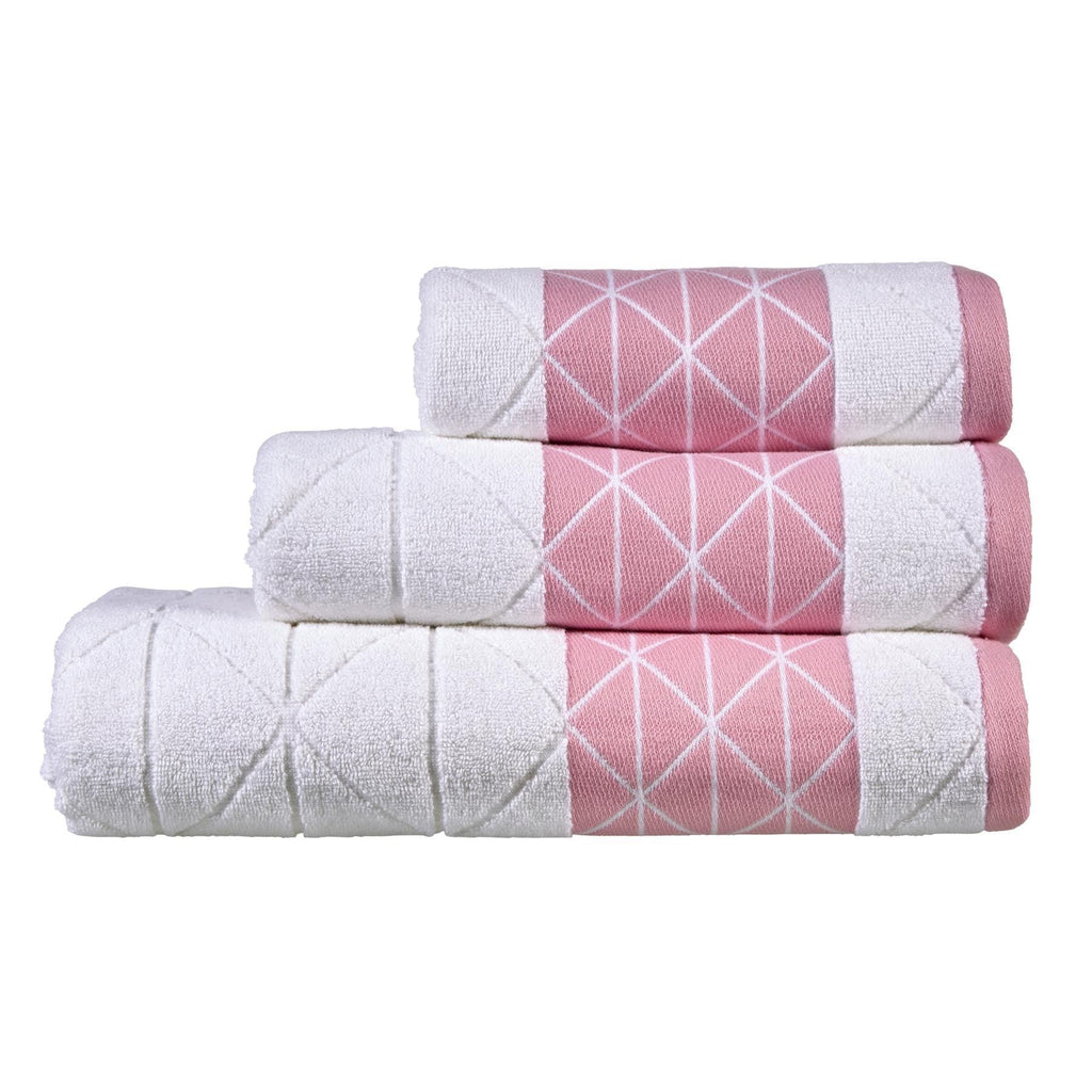 OLIVIA ROCCO Inca Diamond 600GSM Cotton Towels | Soft Absorbent Bath Sheets