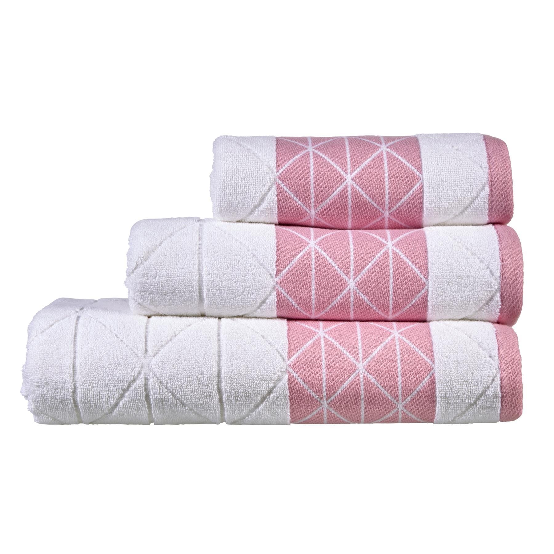 OLIVIA ROCCO Inca Diamond 600GSM Cotton Towels | Soft Absorbent Bath Sheets