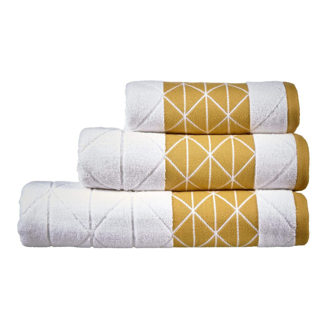 OLIVIA ROCCO Inca Diamond 600GSM Cotton Towels | Soft Absorbent Bath Sheets