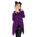 Innocent Lifestyle Karasi Purple Off-Shoulder Top with Long Sleeves