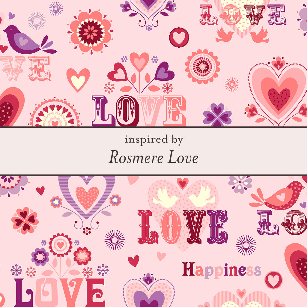 Rosmere Love Heart Stud Earrings in Sterling Silver with Pink Pearl