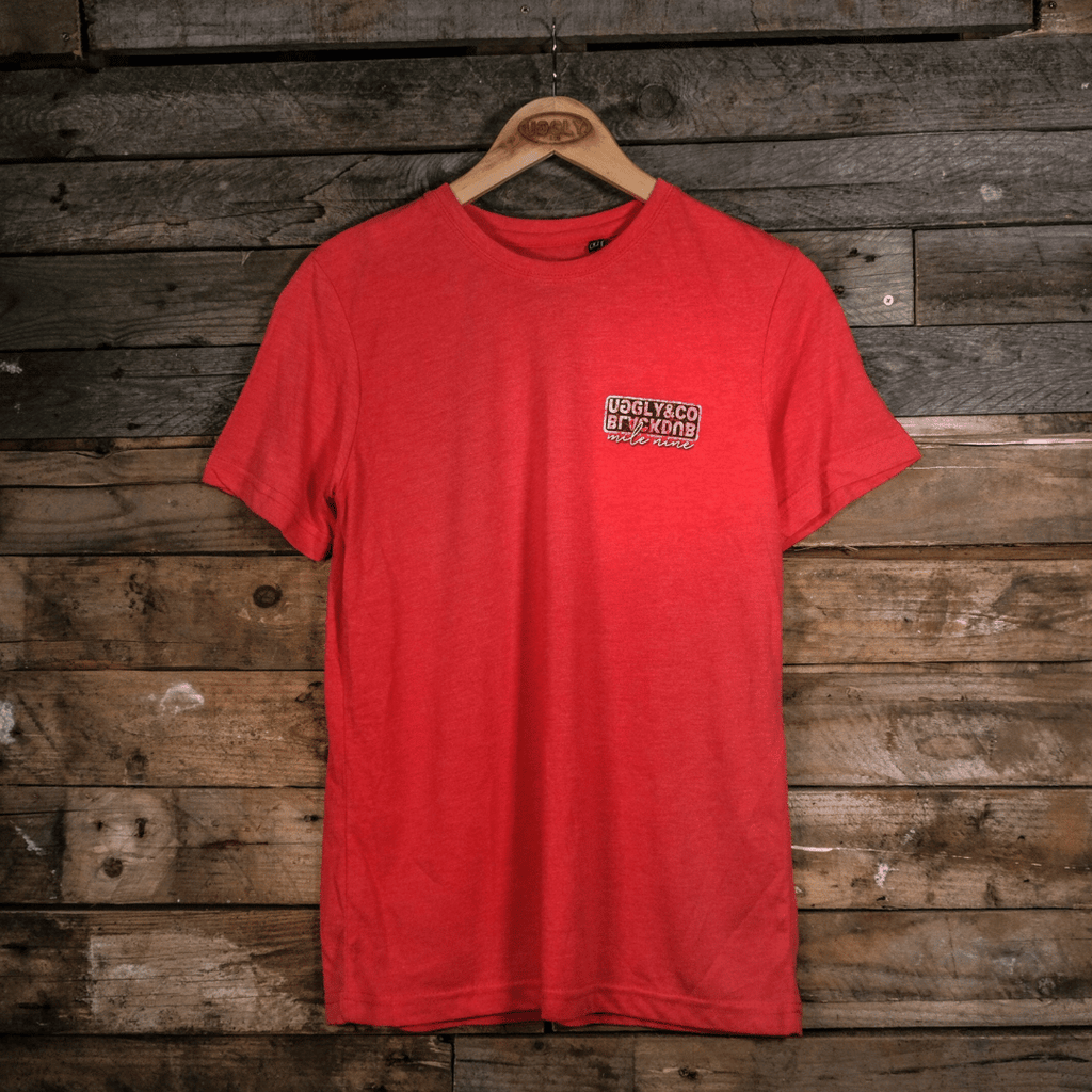 Uggly and Co x Black Dub Motorcycle Tee – Red Cotton Boxy Fit T-Shirt