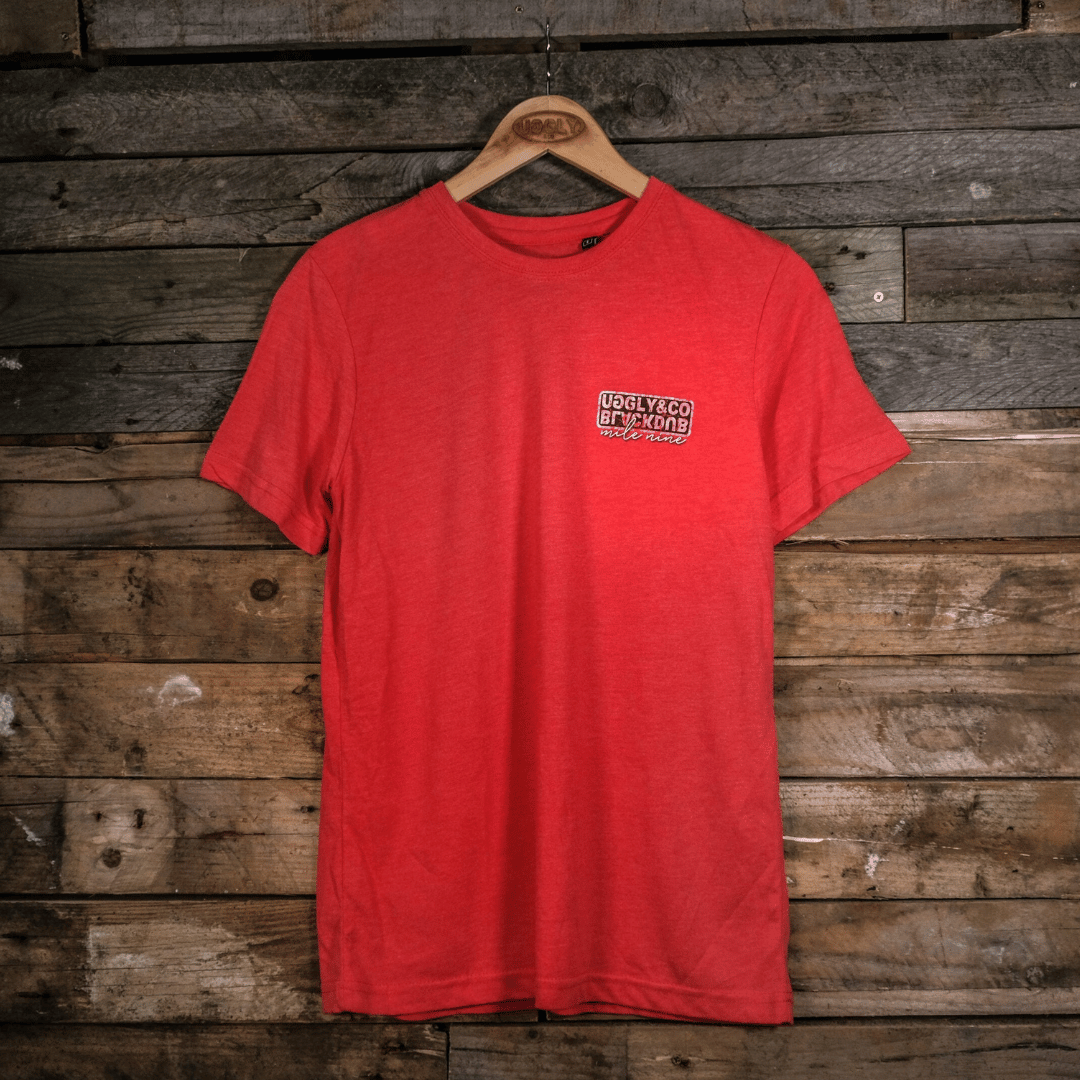Uggly and Co x Black Dub Motorcycle Tee – Red Cotton Boxy Fit T-Shirt