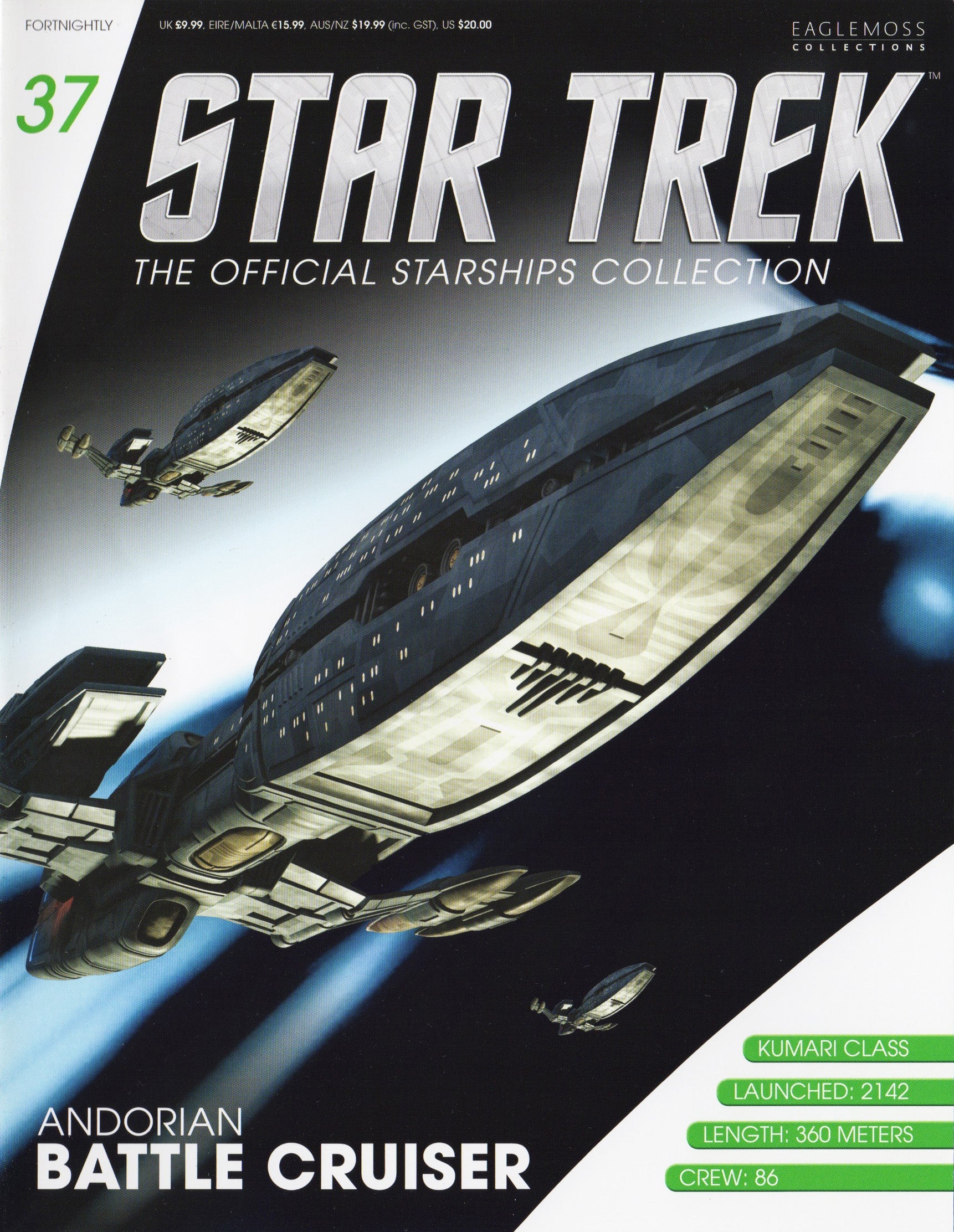#37 Andorian Cruiser Model Die Cast Ship STDC37 (Eaglemoss / Star Trek)