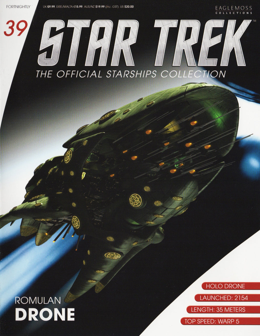 #39 Romulan Drone Model Die Cast Ship (Eaglemoss / Star Trek)