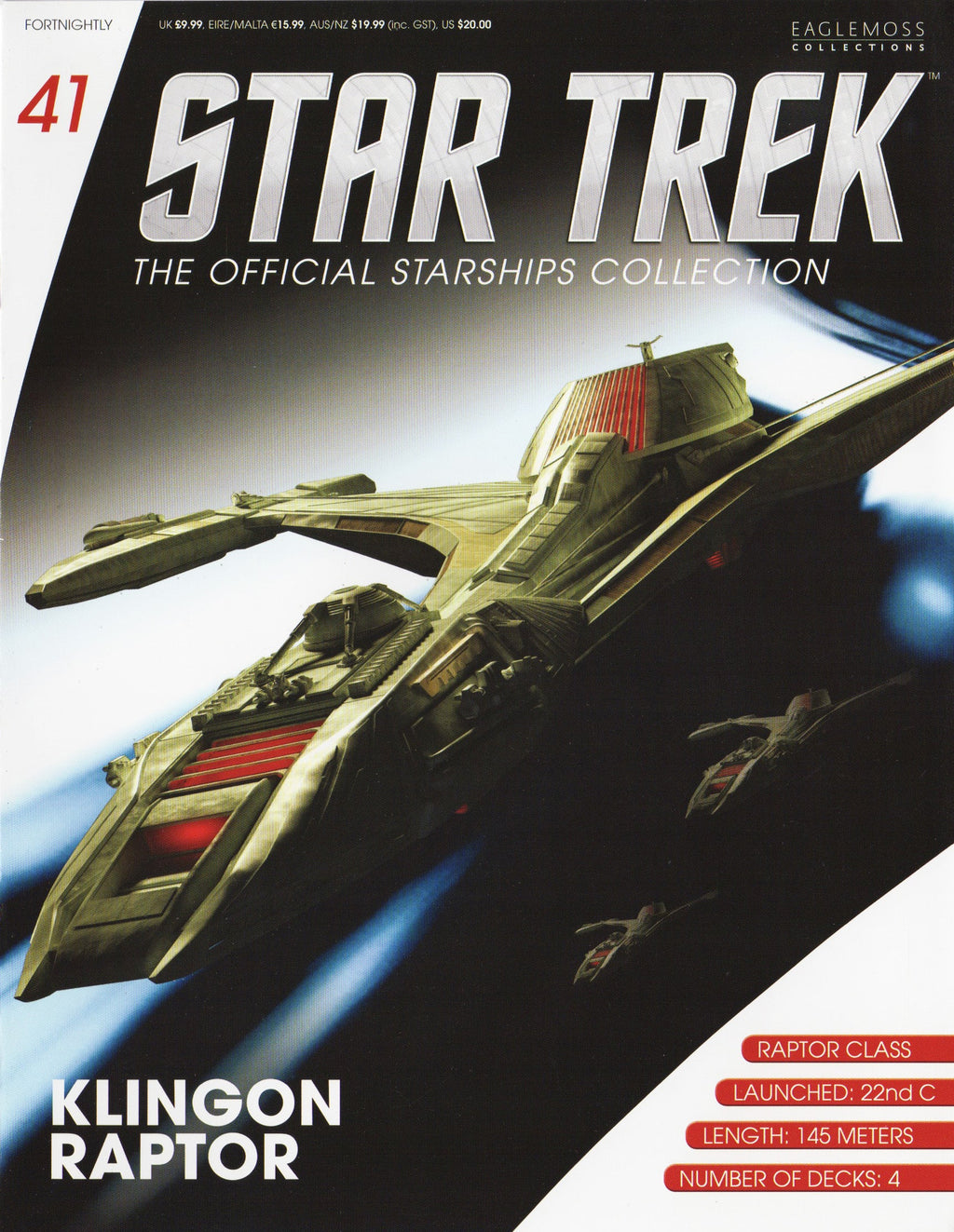 #41 Klingon Raptor Model Die Cast Ship (Eaglemoss / Star Trek)