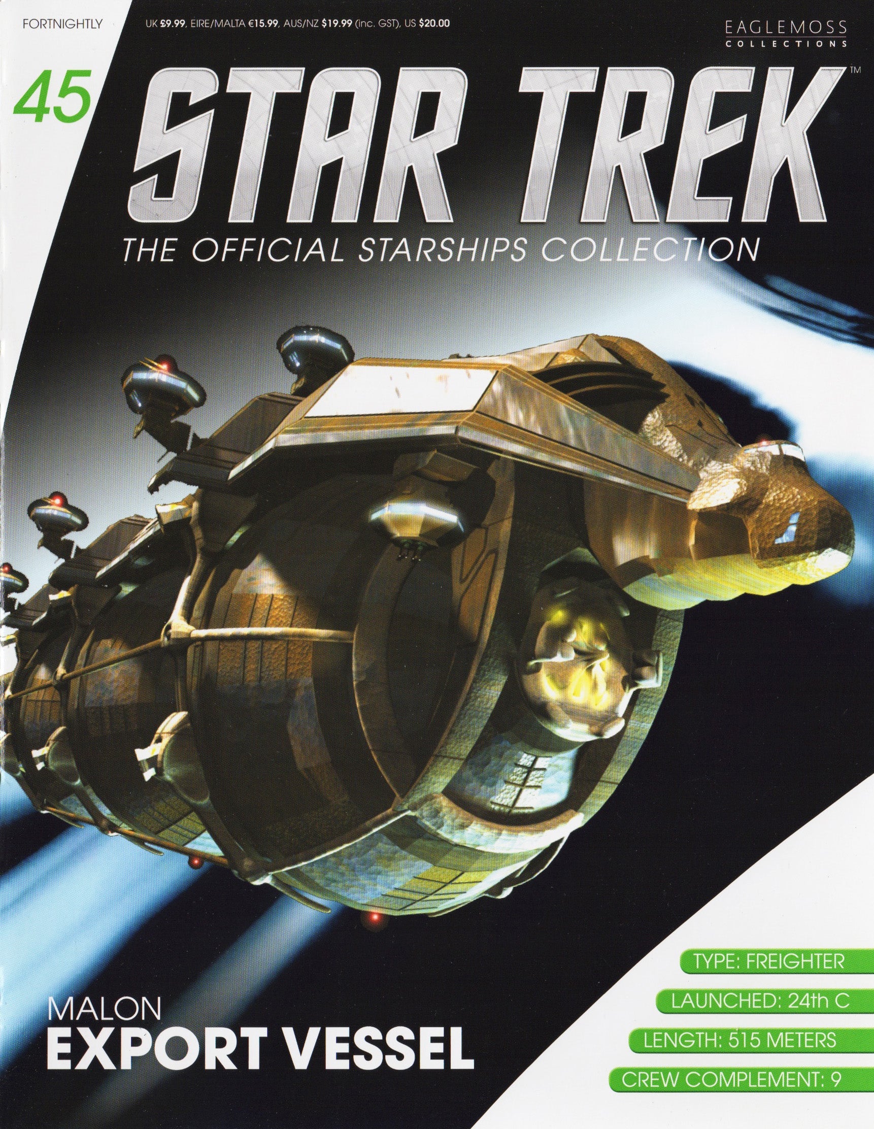 #45 Malon Freighter Model Die Cast Ship (Eaglemoss / Star Trek)