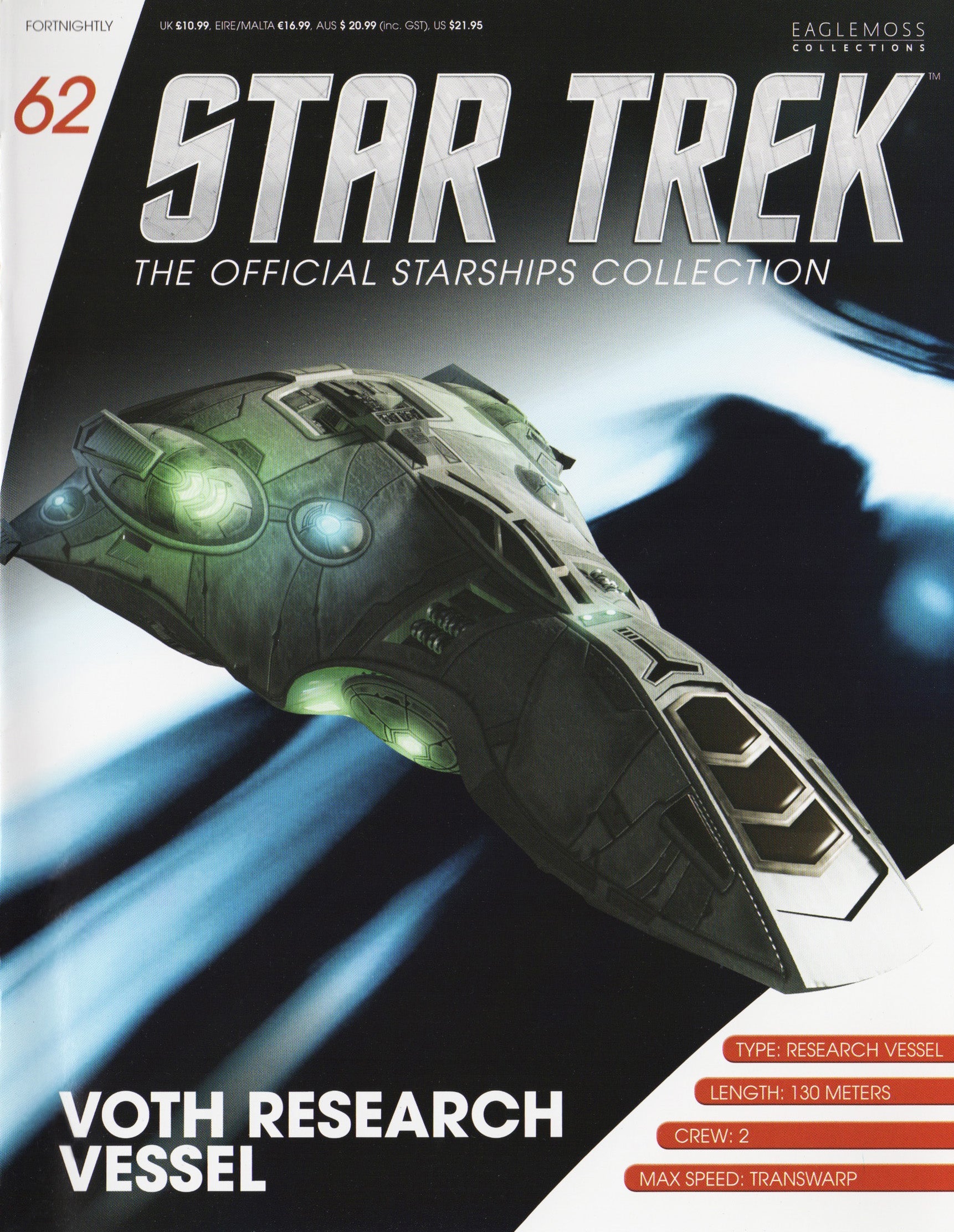 #62 Professor Gegen's Voth Research Vessel Starship Die-Cast Model (Eaglemoss / Star Trek)