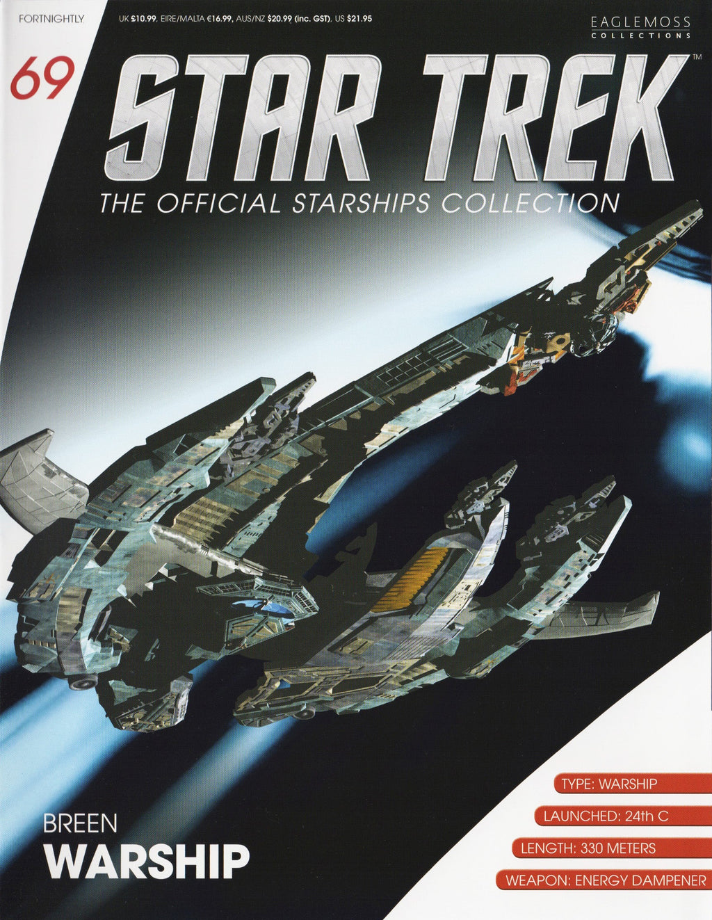 #69 Breen Warship Starship Die-Cast Model (Eaglemoss / Star Trek)