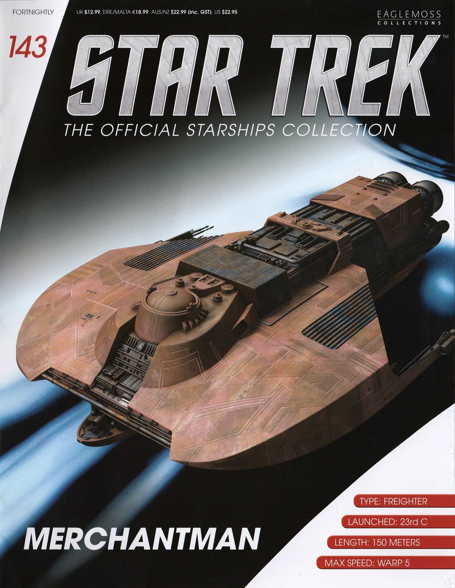 #143 The Merchantman Starship Model Die Cast Ship (Eaglemoss / Star Trek)