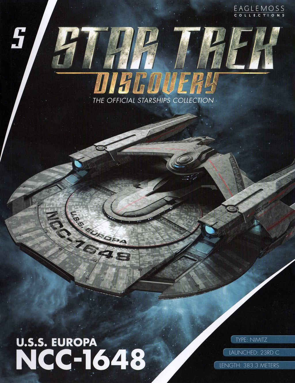 #05 U.S.S. Europa NCC-1648 Discovery Ships Model Diecast Ship (Eaglemoss / Star Trek)