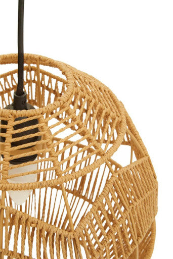 Orsina Jaya Natural Paper Rope Pendant Light – Minimalist Woven Lamp