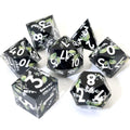 Midnight Moondrop | Sharp Edge Dice | Resin | 7 Piece Set