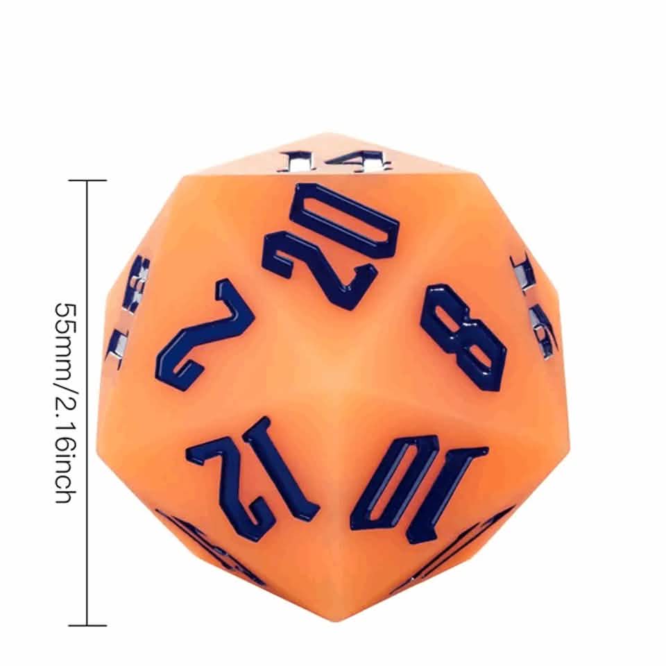 Jester's Bounce | Silicone D20 | Single Dice | Orange