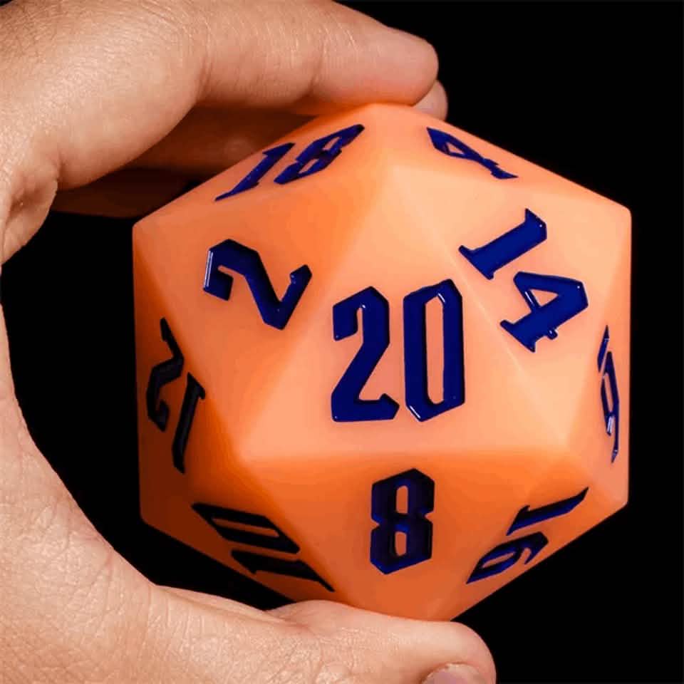 Jester's Bounce | Silicone D20 | Single Dice | Orange
