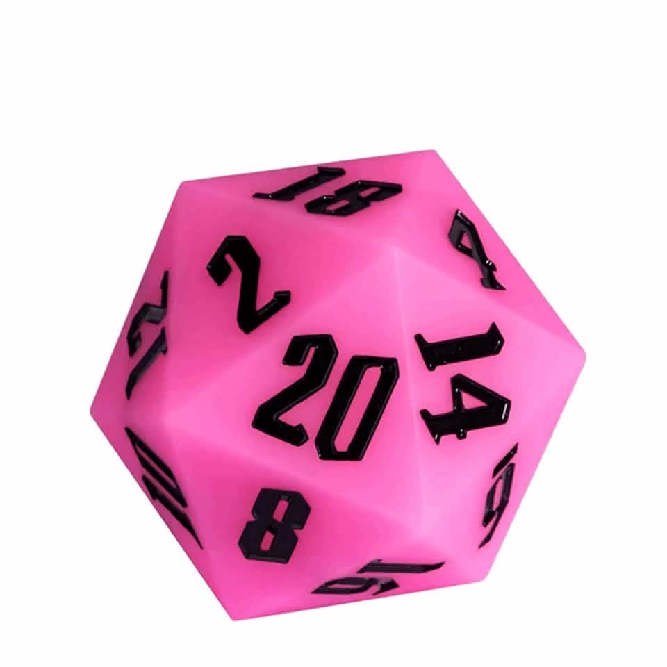 Jester's Bounce | Silicone D20 | Single Dice | Pink