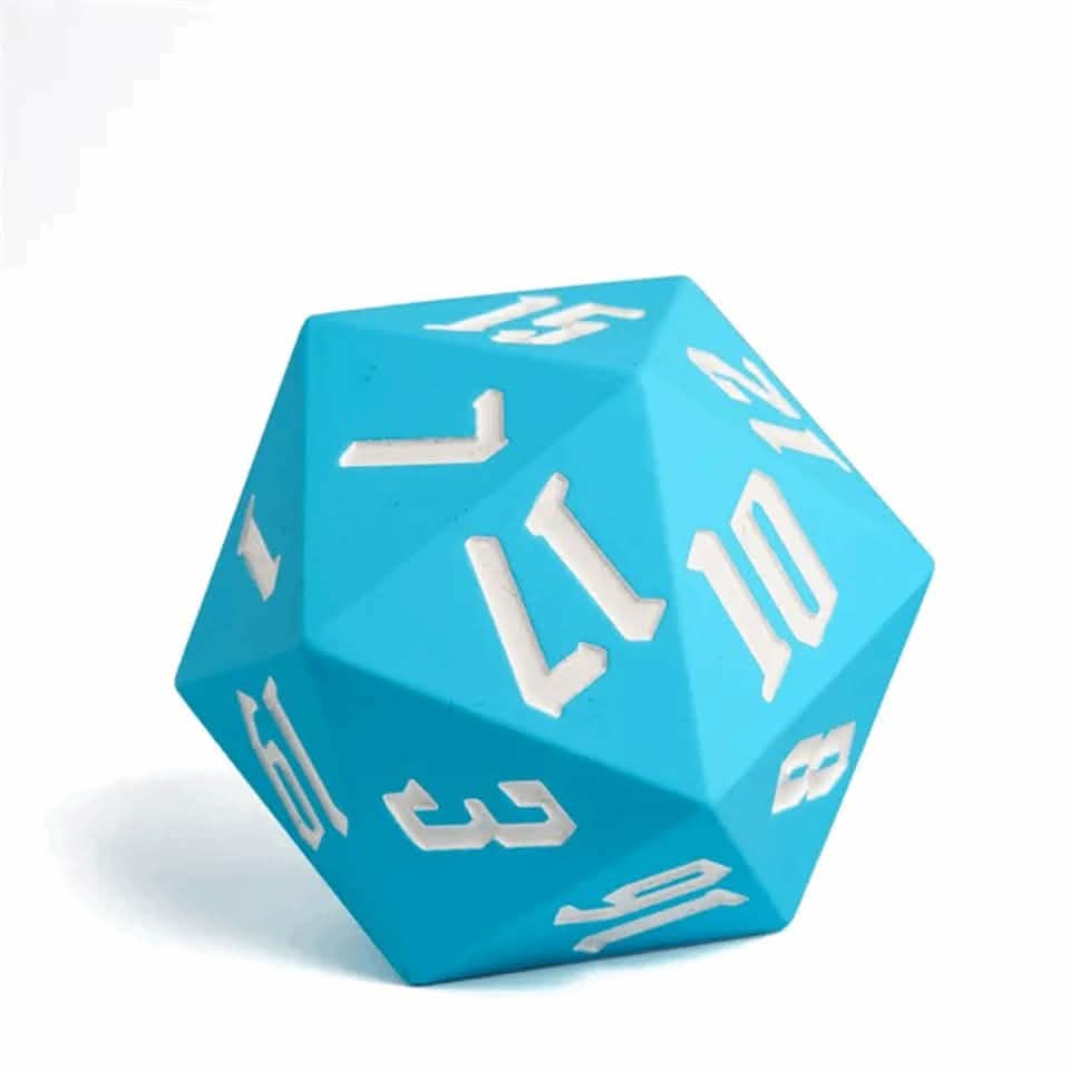 Jester's Bounce | Silicone D20 | Single Dice | Sky Blue
