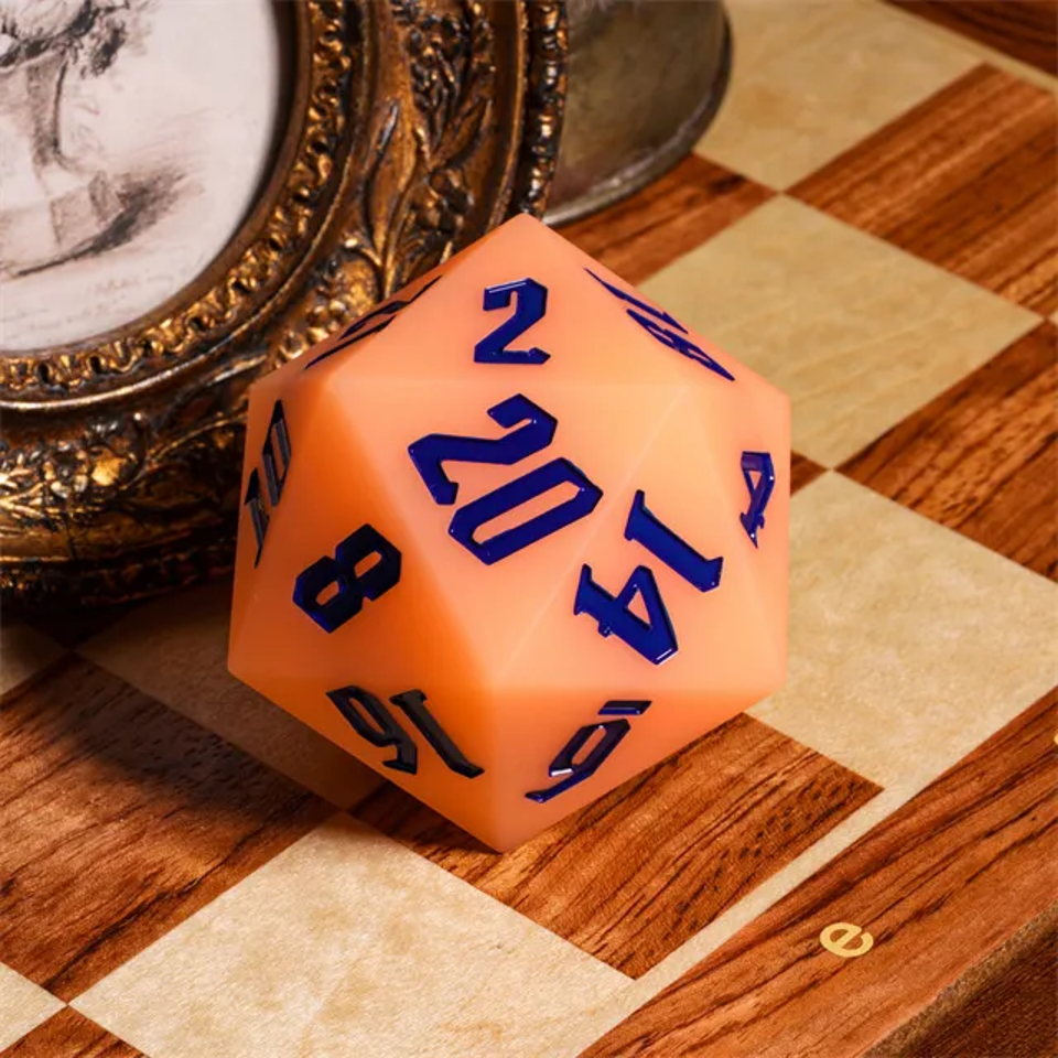 Jester's Bounce | Silicone D20 | Single Dice | Orange