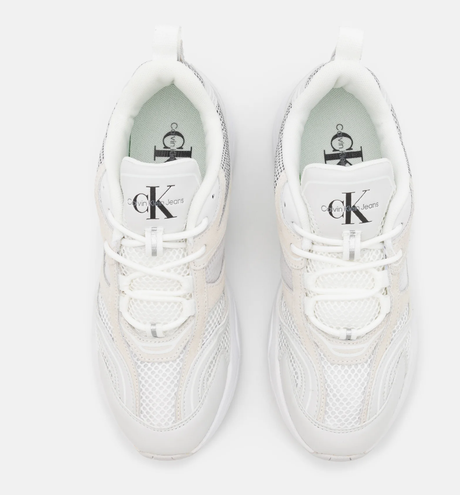 Calvin Klein Retro Tennis Trainers – Suede Mesh Platform Sneakers