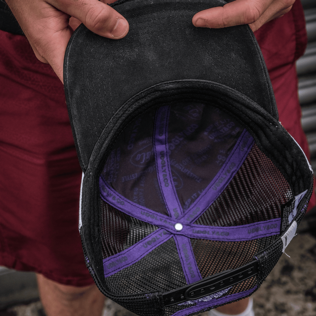 Uggly and Co x JDM Racing Purple Diamond Trucker Hat - Motorsport Cap