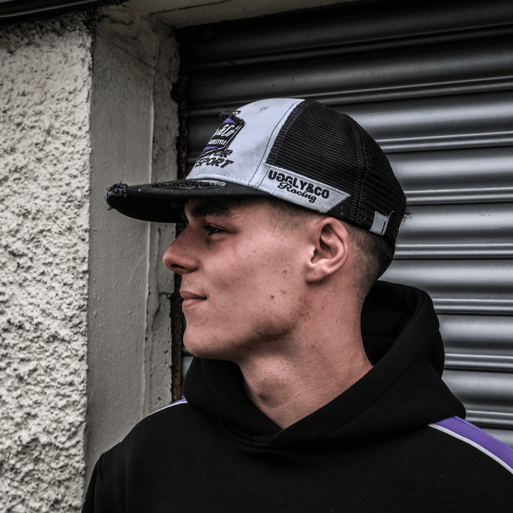 Uggly and Co x JDM Racing Purple Diamond Trucker Hat - Motorsport Cap