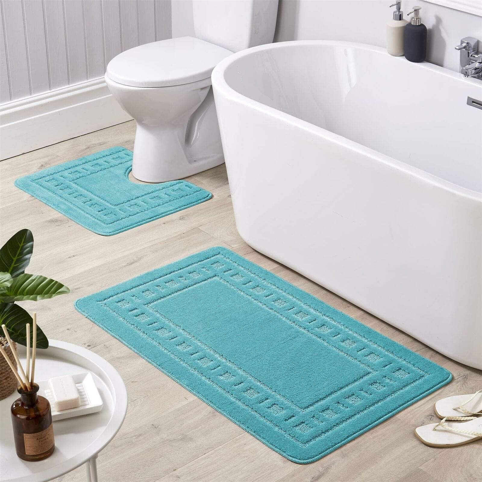 OLIVIA ROCCO Jumbo Miami Bath Mat Set – Non-Slip Ultra Absorbent 2 Piece