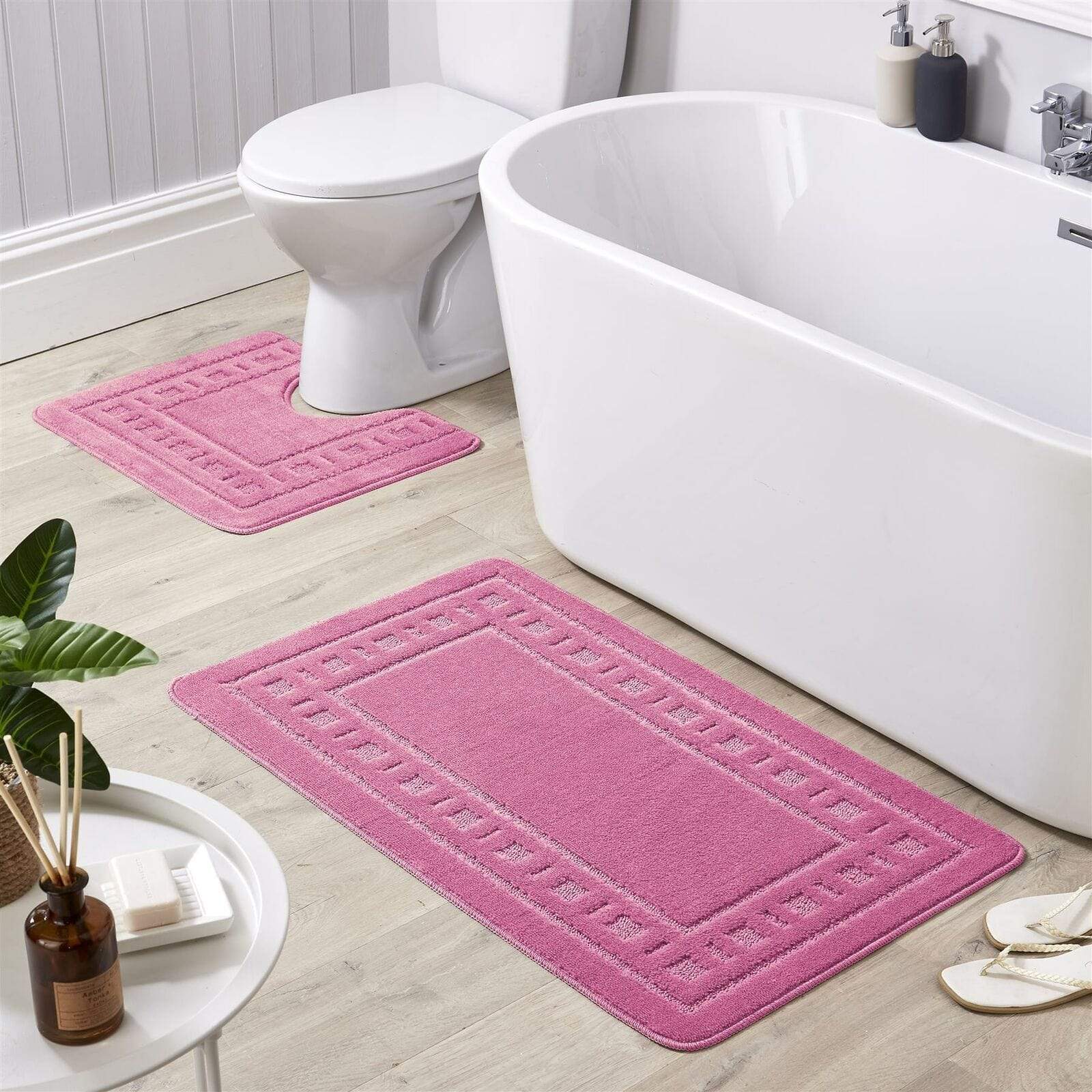 OLIVIA ROCCO Jumbo Miami Bath Mat Set – Non-Slip Ultra Absorbent 2 Piece
