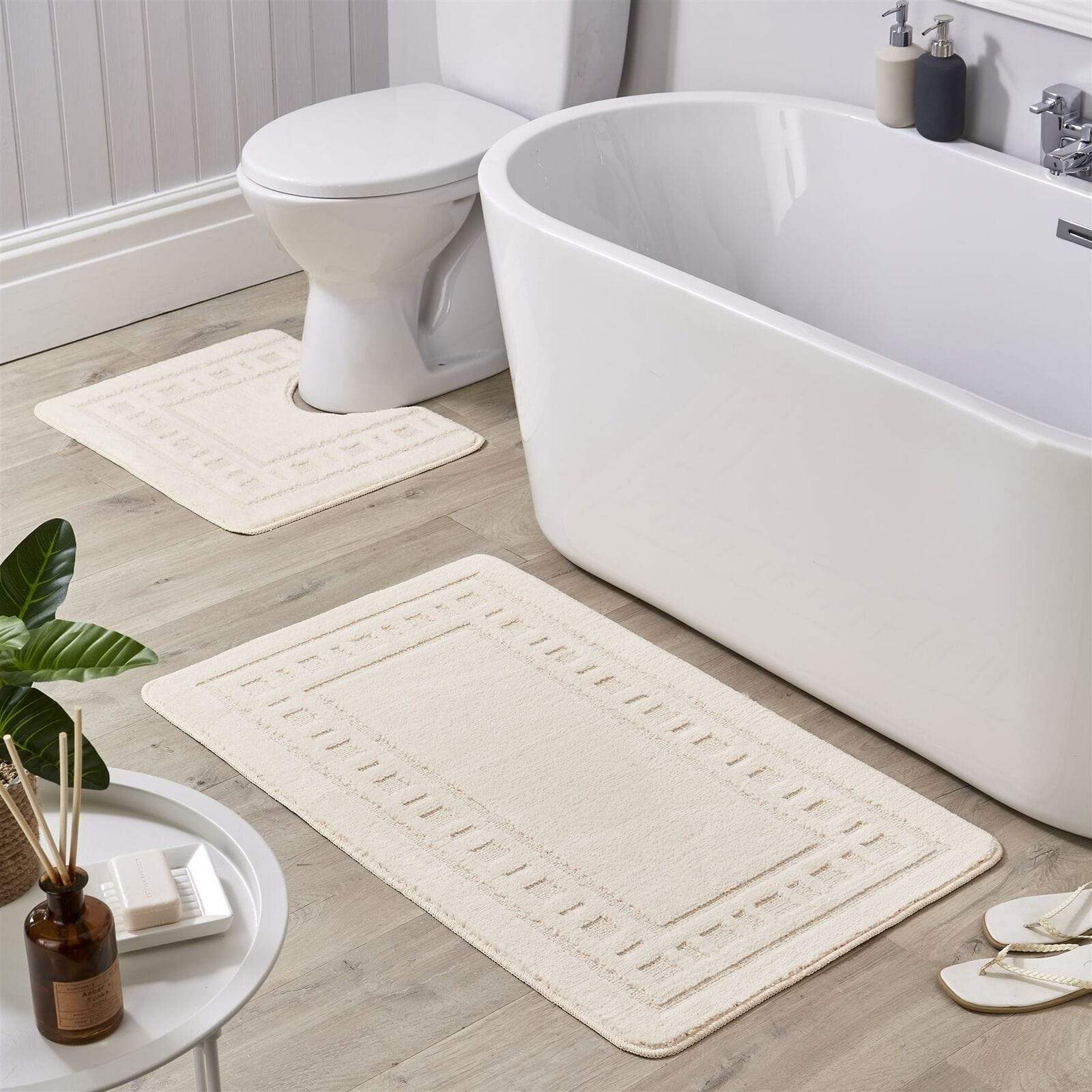 OLIVIA ROCCO Jumbo Miami Bath Mat Set – Non-Slip Ultra Absorbent 2 Piece