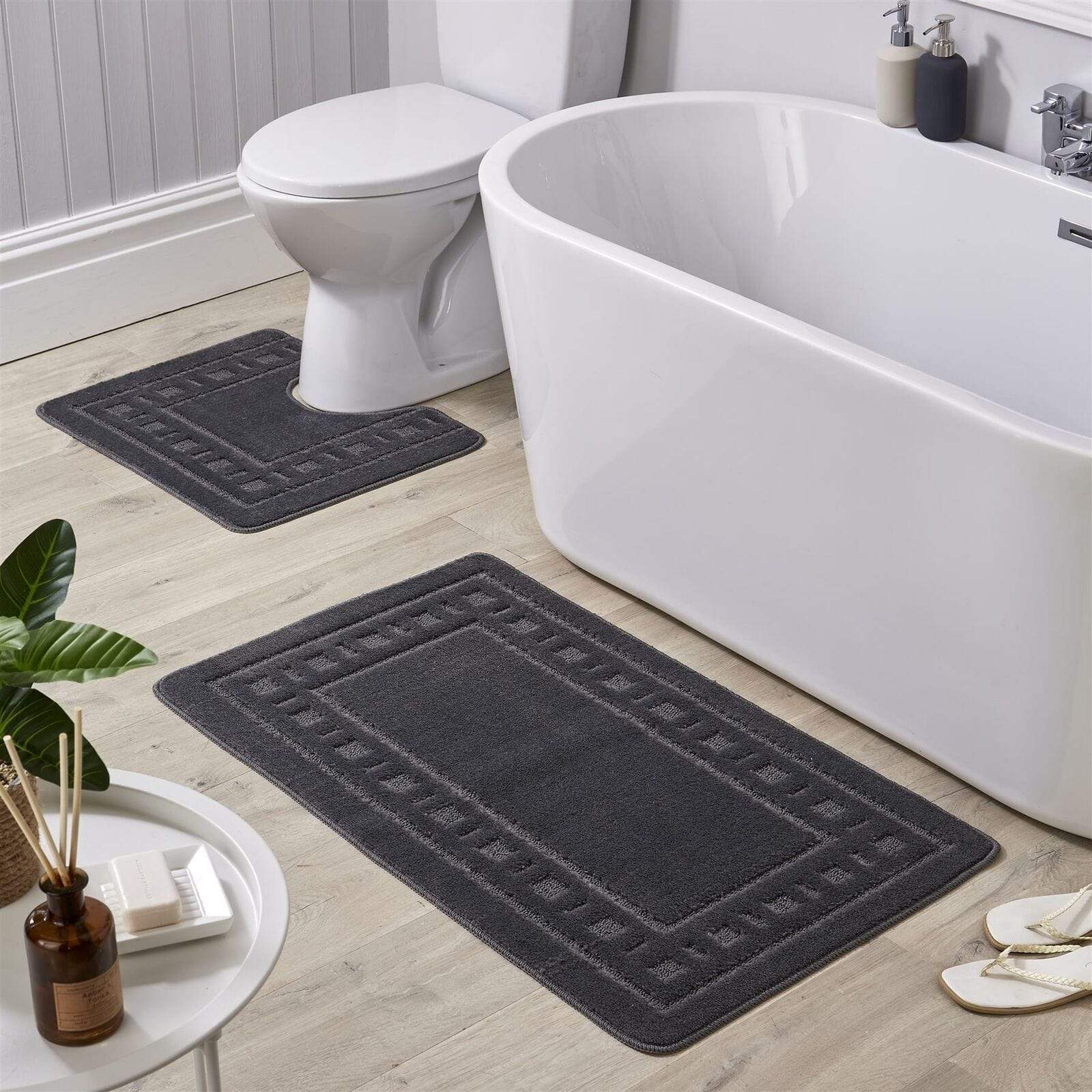 OLIVIA ROCCO Jumbo Miami Bath Mat Set – Non-Slip Ultra Absorbent 2 Piece