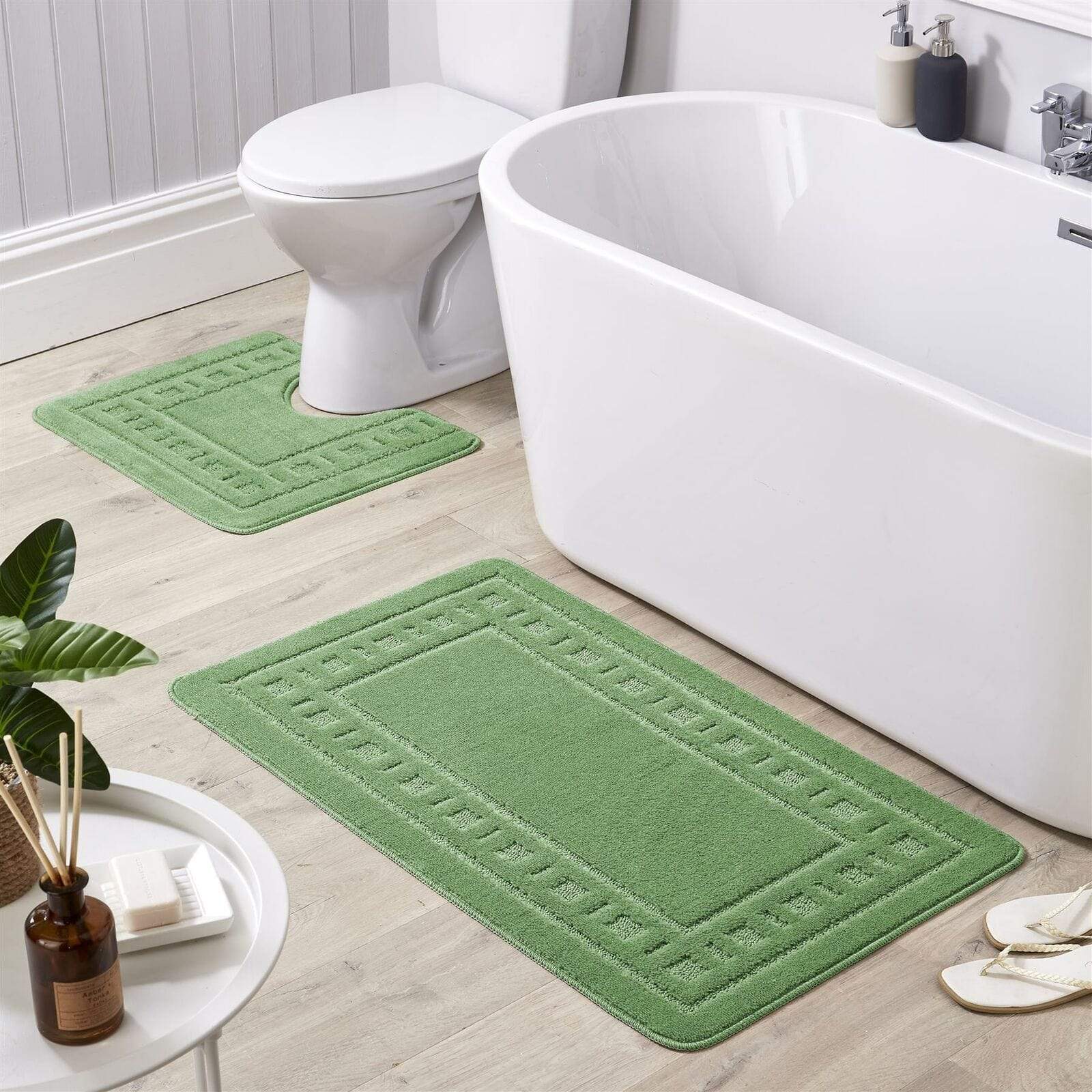 OLIVIA ROCCO Jumbo Miami Bath Mat Set – Non-Slip Ultra Absorbent 2 Piece