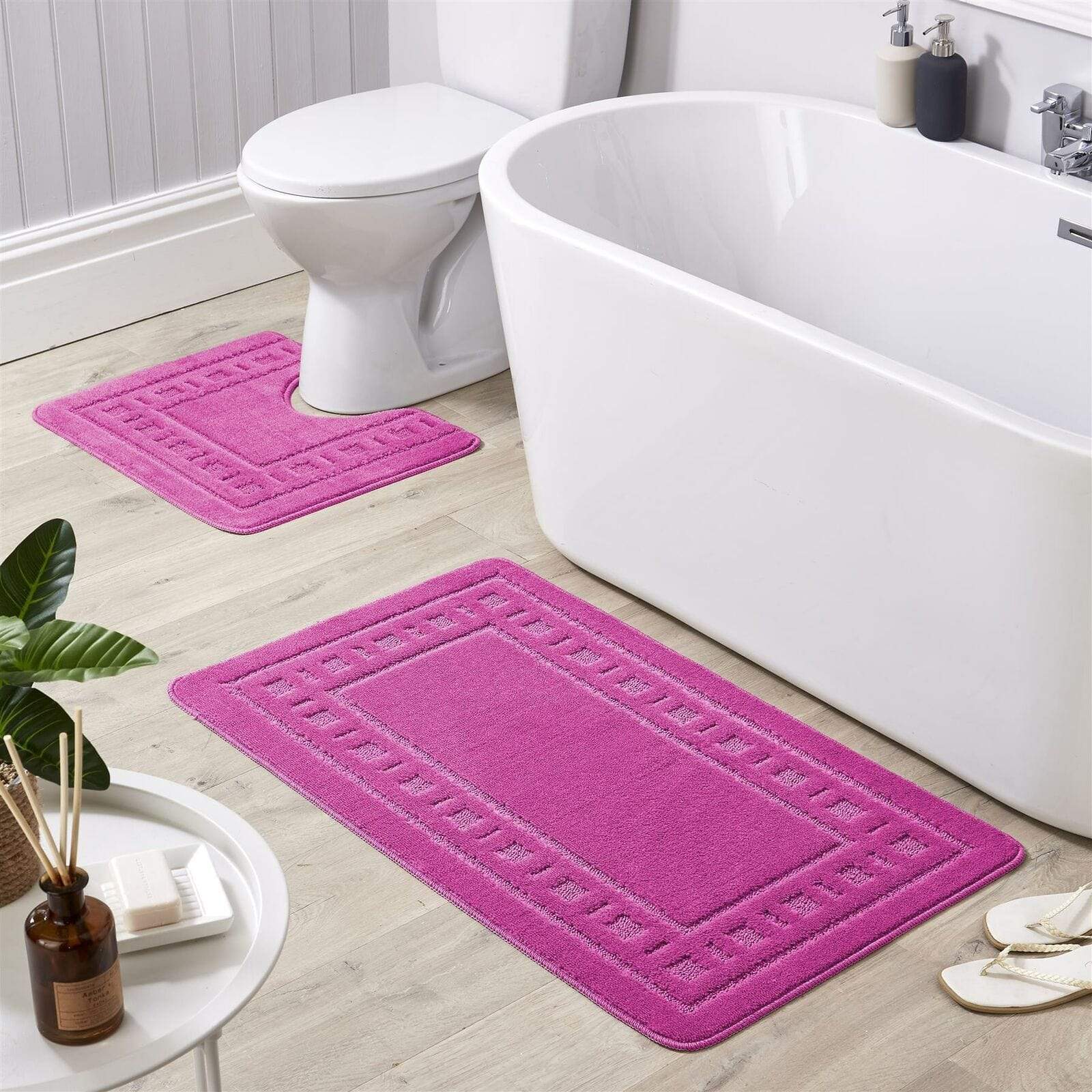 OLIVIA ROCCO Jumbo Miami Bath Mat Set – Non-Slip Ultra Absorbent 2 Piece