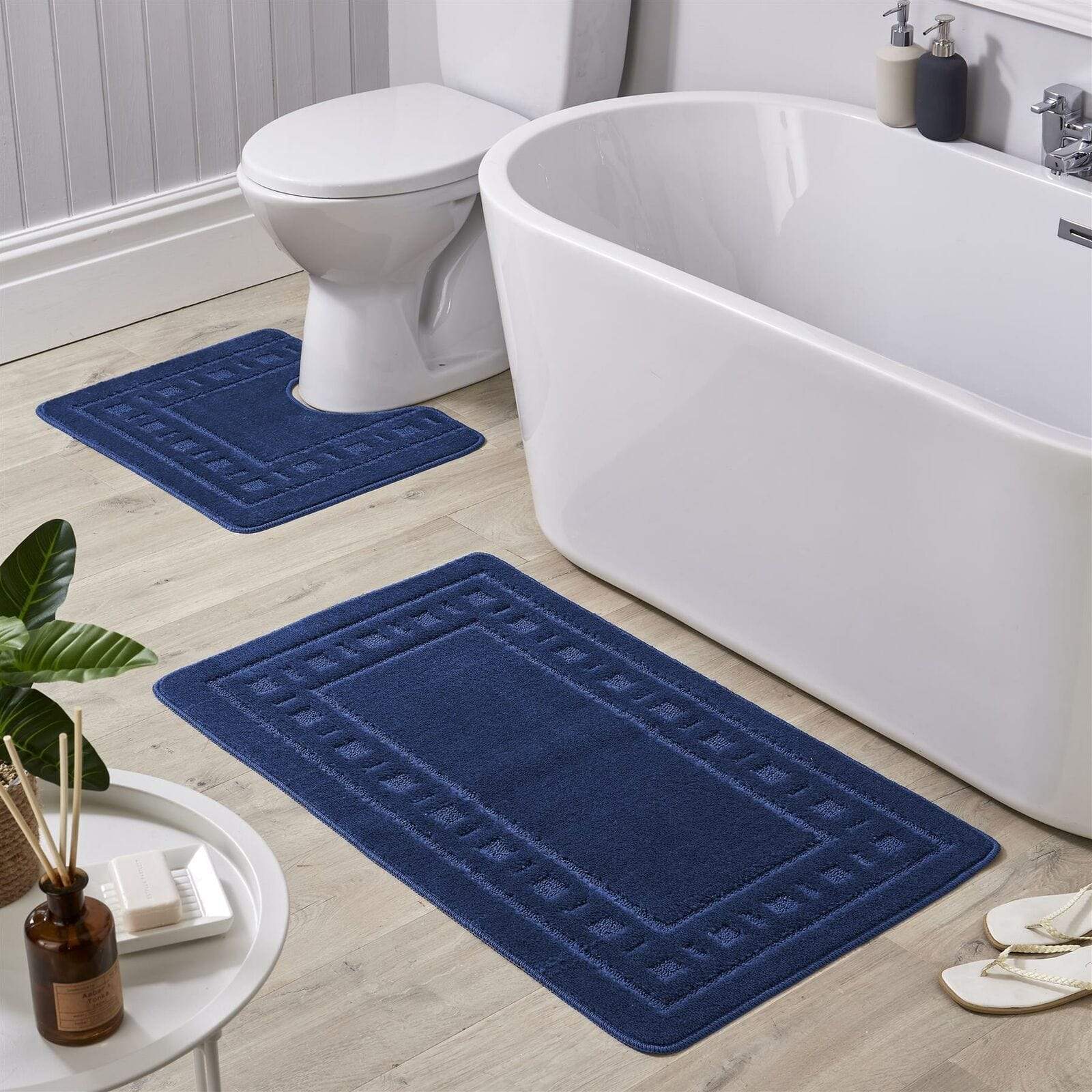 OLIVIA ROCCO Jumbo Miami Bath Mat Set – Non-Slip Ultra Absorbent 2 Piece