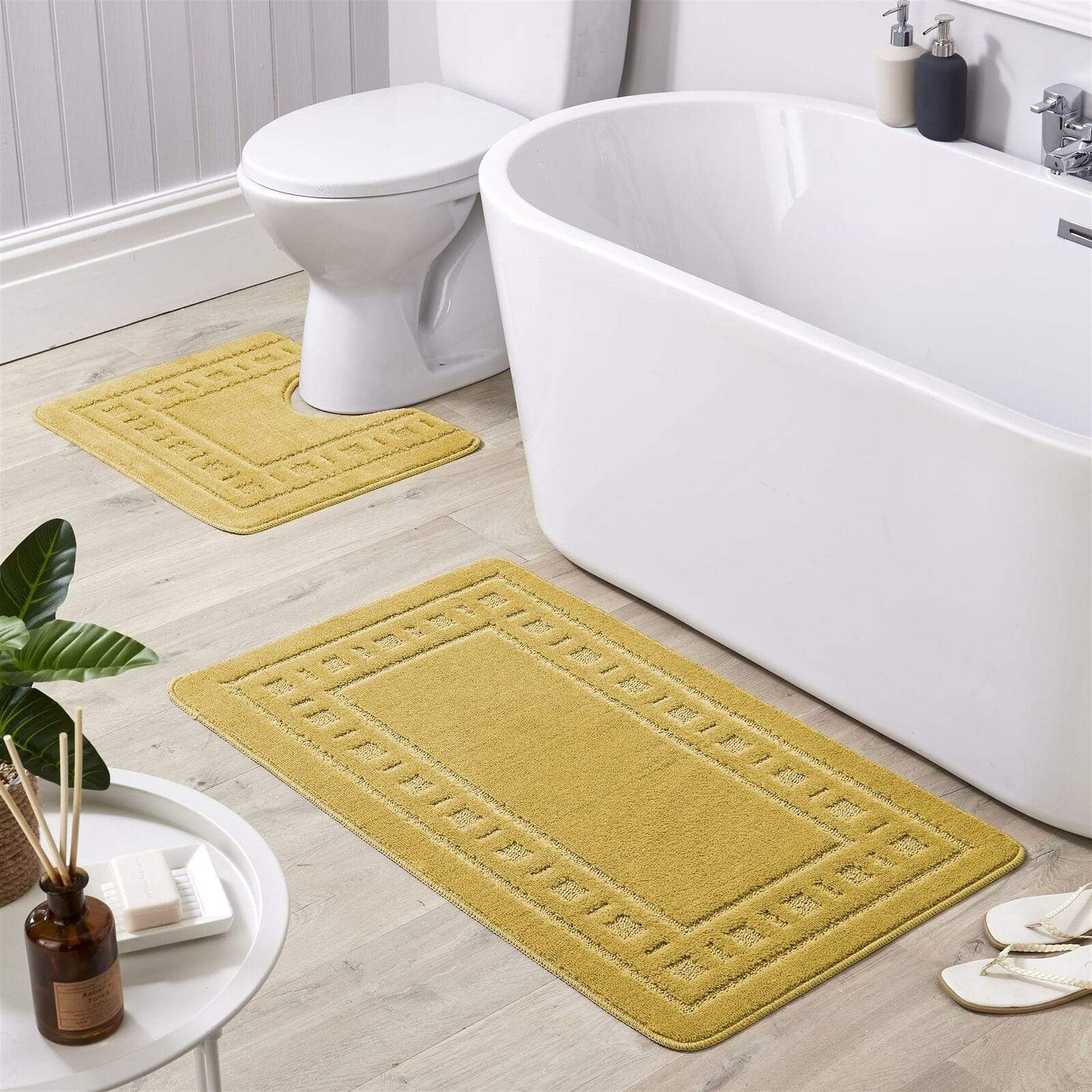 OLIVIA ROCCO Jumbo Miami Bath Mat Set – Non-Slip Ultra Absorbent 2 Piece