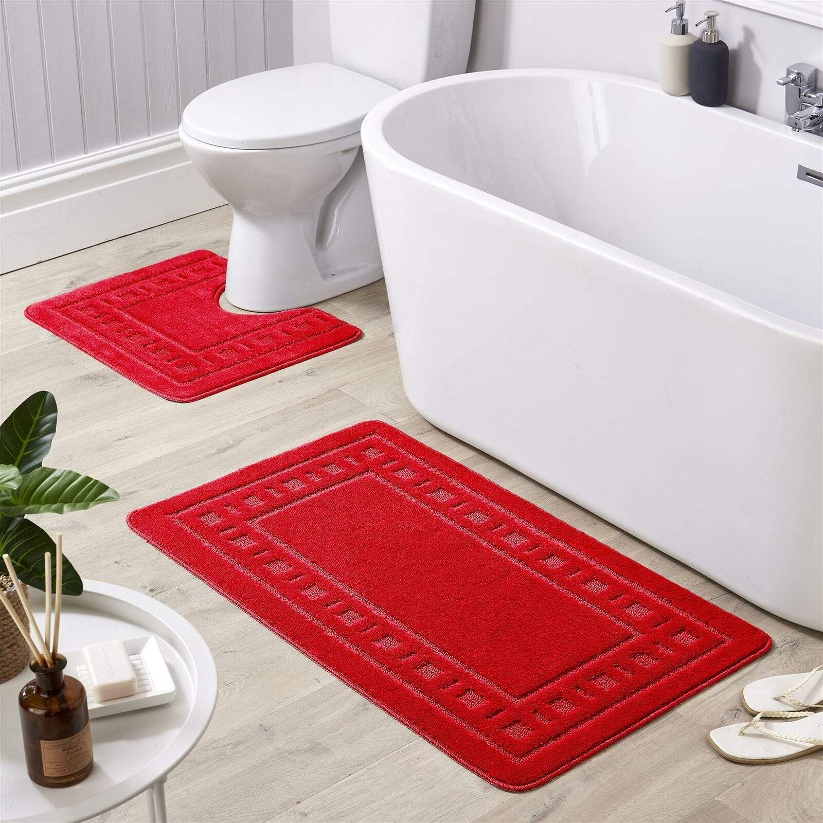 OLIVIA ROCCO Jumbo Miami Bath Mat Set – Non-Slip Ultra Absorbent 2 Piece