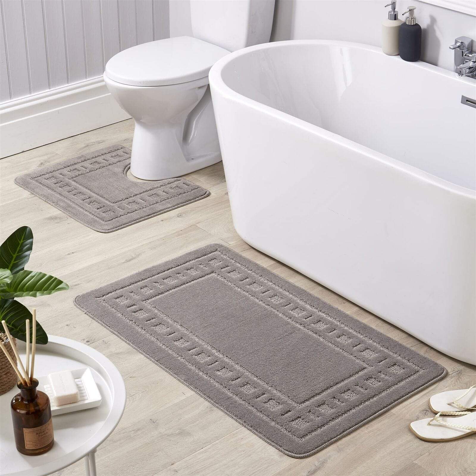 OLIVIA ROCCO Jumbo Miami Bath Mat Set – Non-Slip Ultra Absorbent 2 Piece
