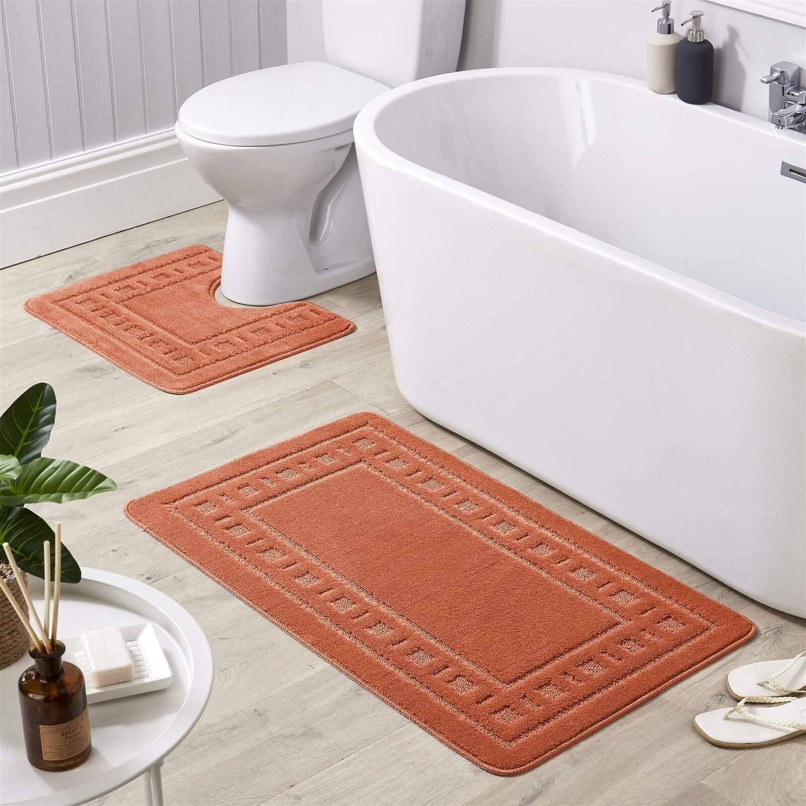 OLIVIA ROCCO Jumbo Miami Bath Mat Set – Non-Slip Ultra Absorbent 2 Piece