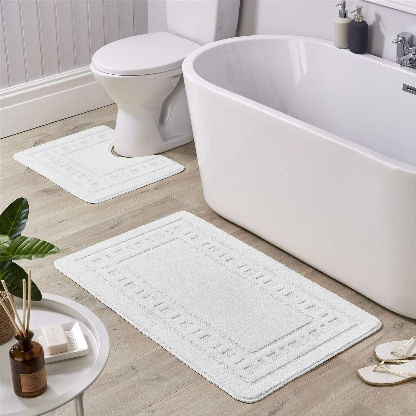 OLIVIA ROCCO Jumbo Miami Bath Mat Set – Non-Slip Ultra Absorbent 2 Piece