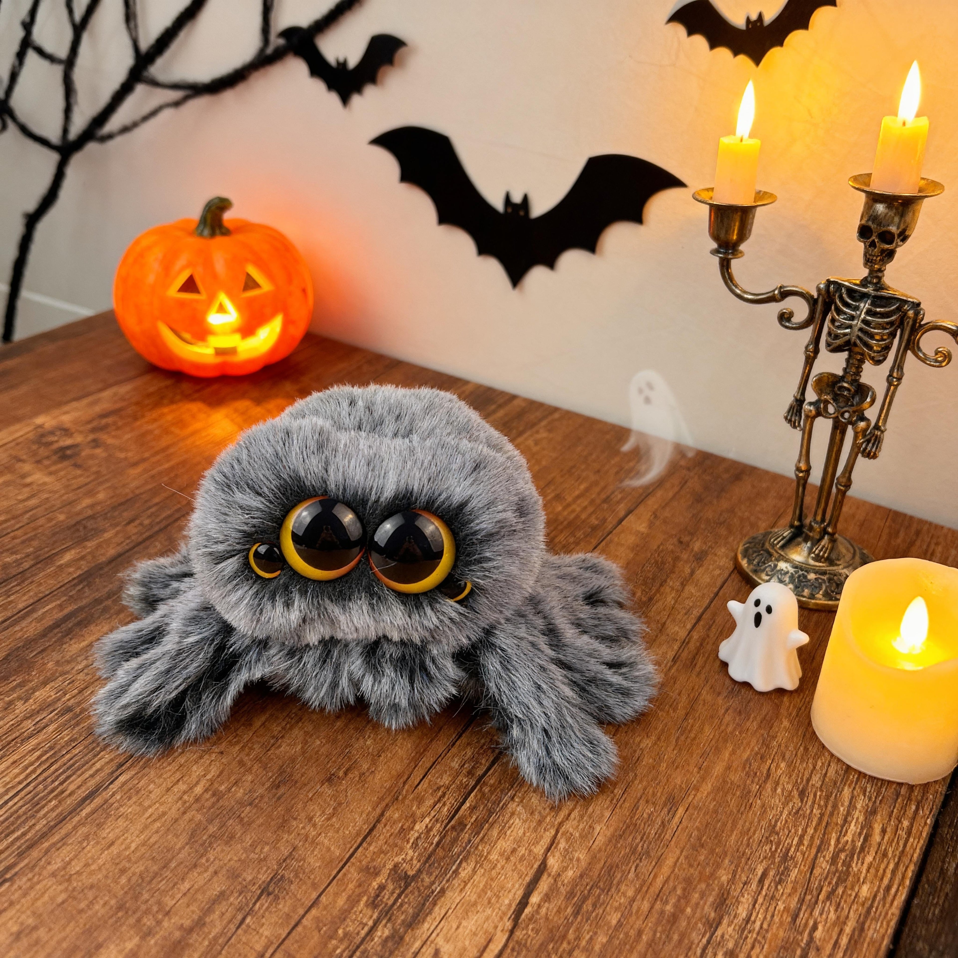 LuLuFun Studio Snowball Spider Plush Toy – Soft Cute Stuffed Animal