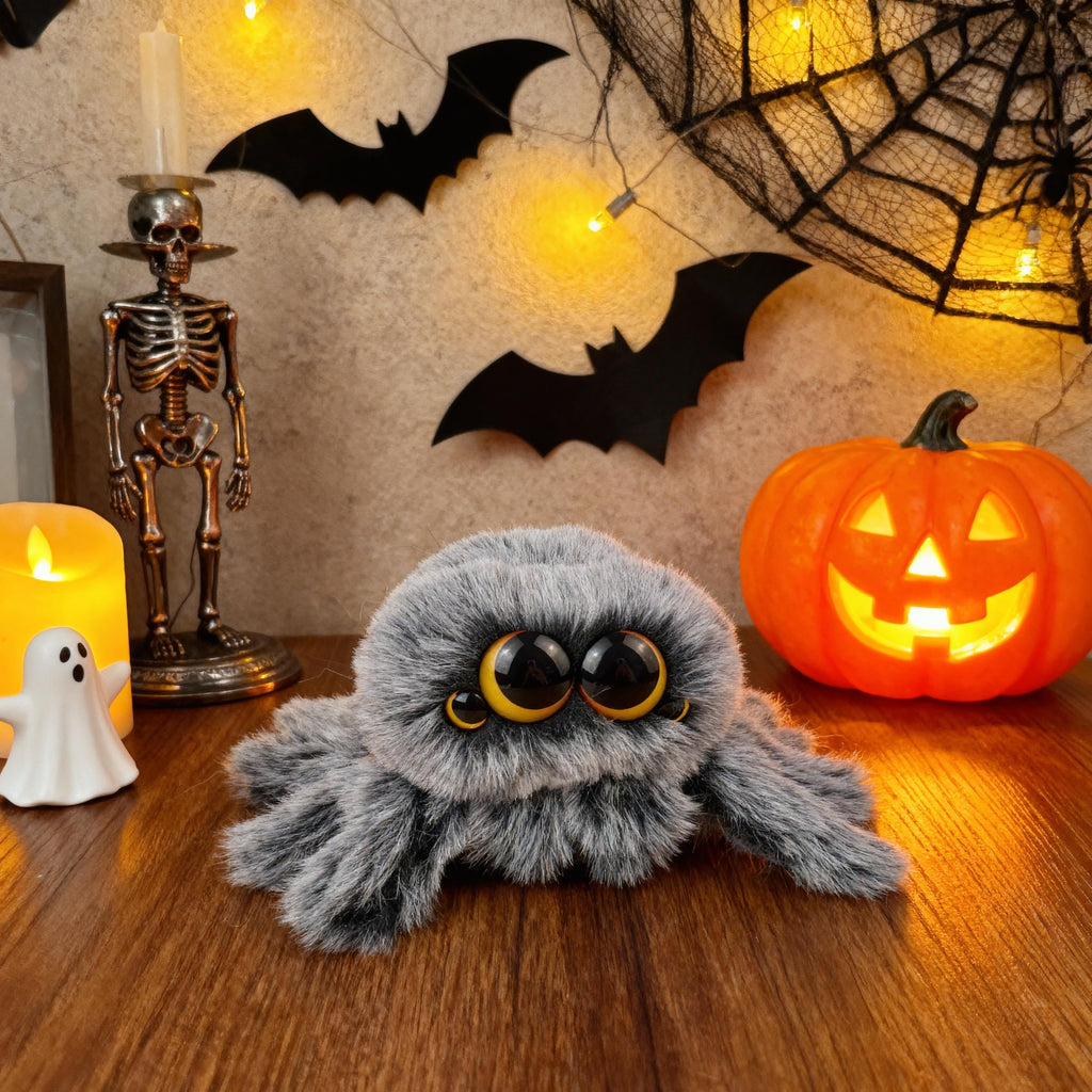 LuLuFun Studio Snowball Spider Plush Toy – Soft Cute Stuffed Animal