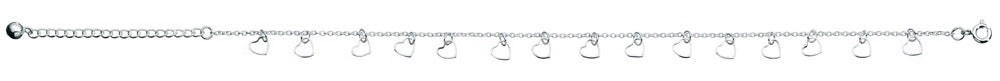 Gecko Jewellery Cut Out Heart Anklet – Sterling Silver Foot Chain