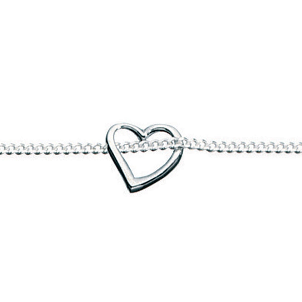 Gecko Jewellery Sterling Silver Heart Anklet – 23cm Slip-On Chain