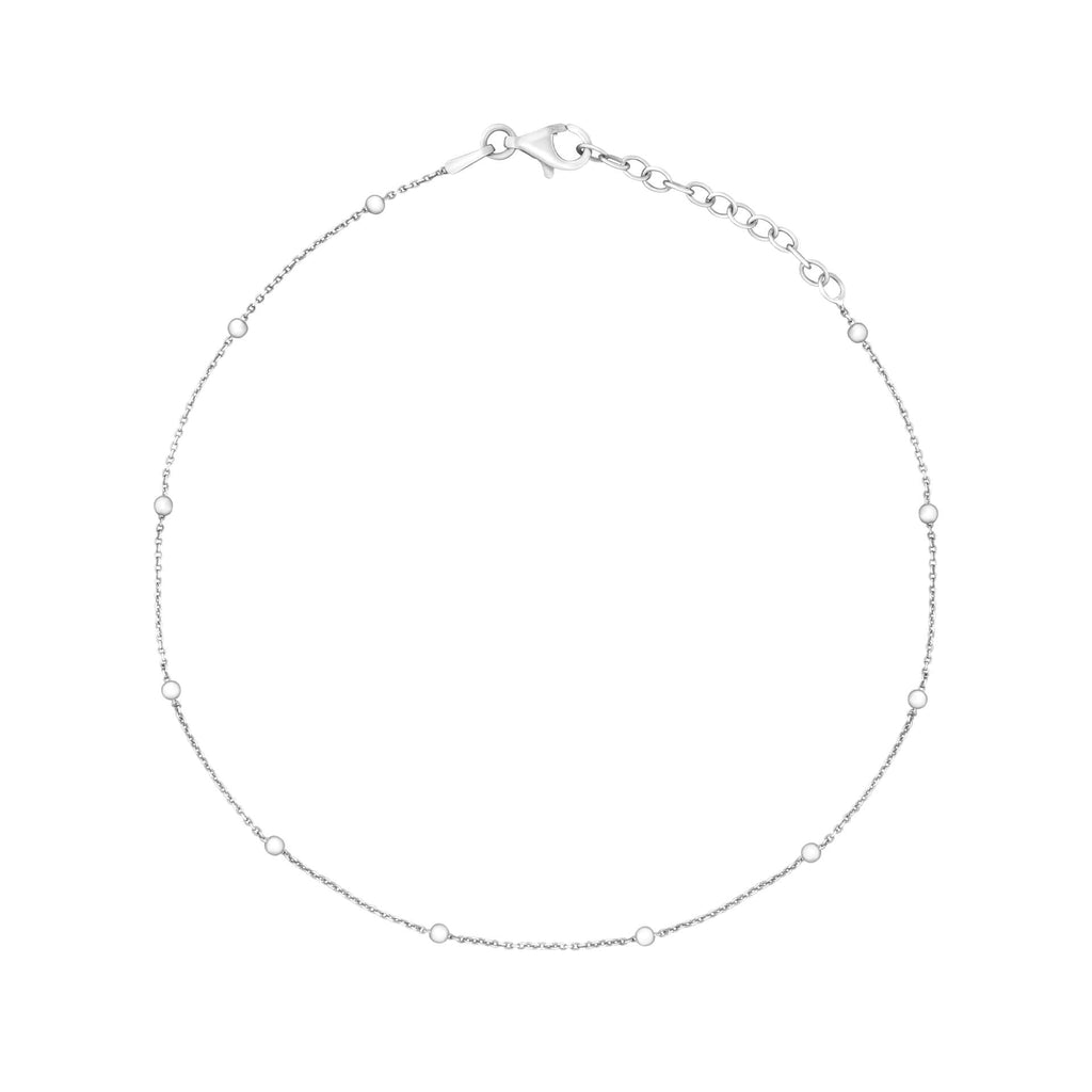 Gecko Jewellery Recycled Sterling Silver Ball and Trace Chain Anklet