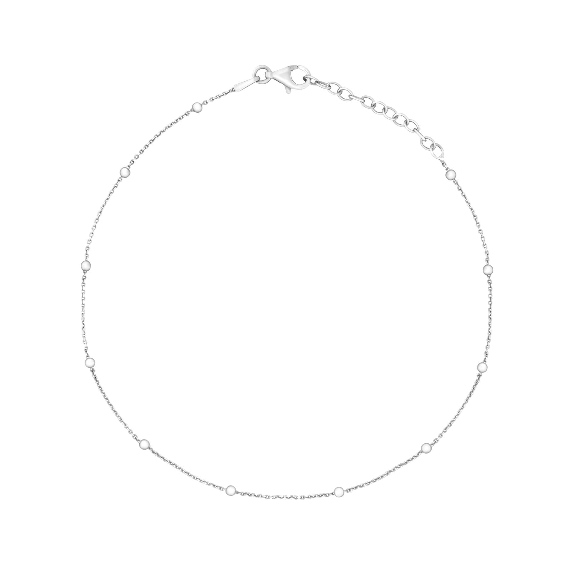 Gecko Jewellery Recycled Sterling Silver Ball and Trace Chain Anklet