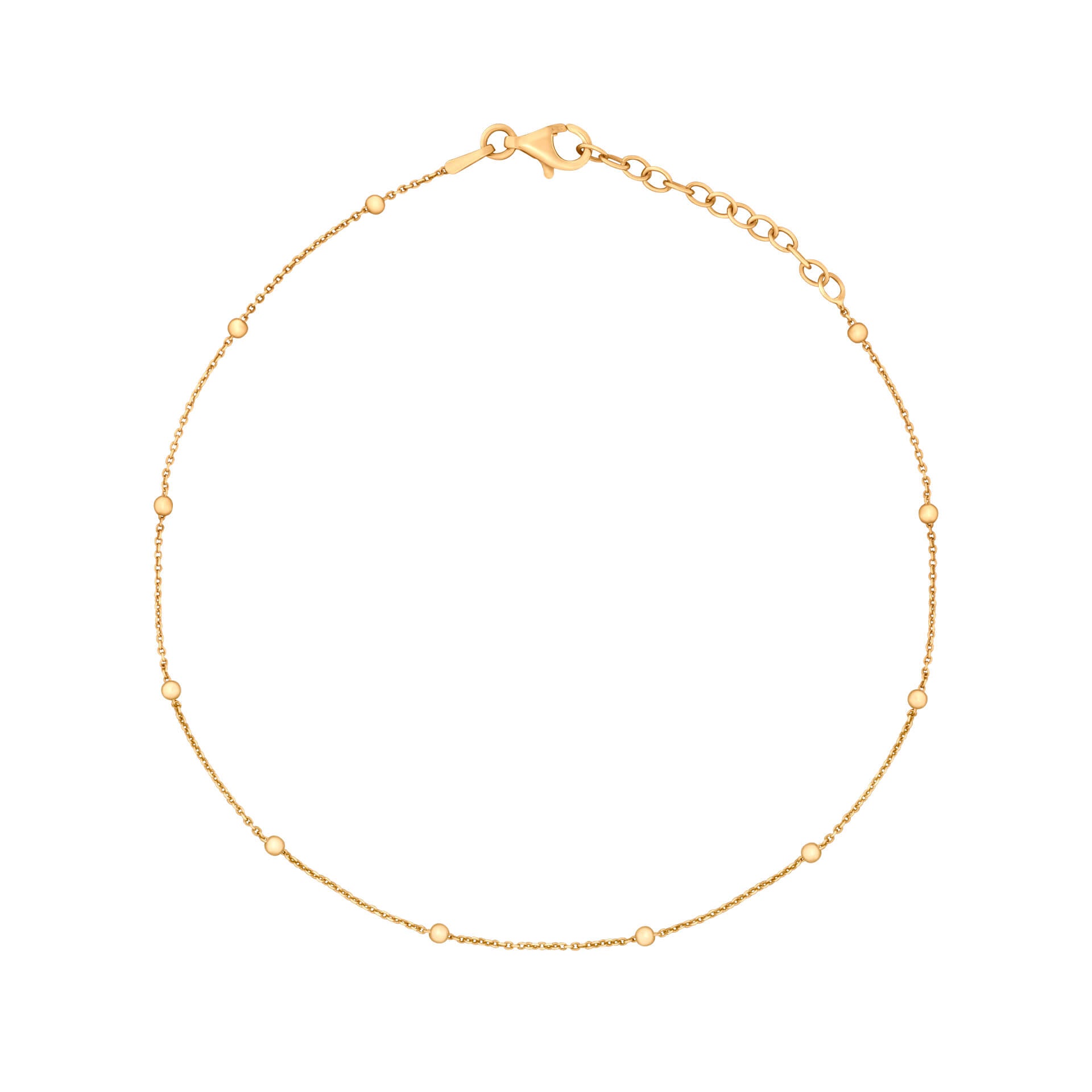 Gecko Jewellery Recycled Sterling Silver Ball and Trace Chain Anklet