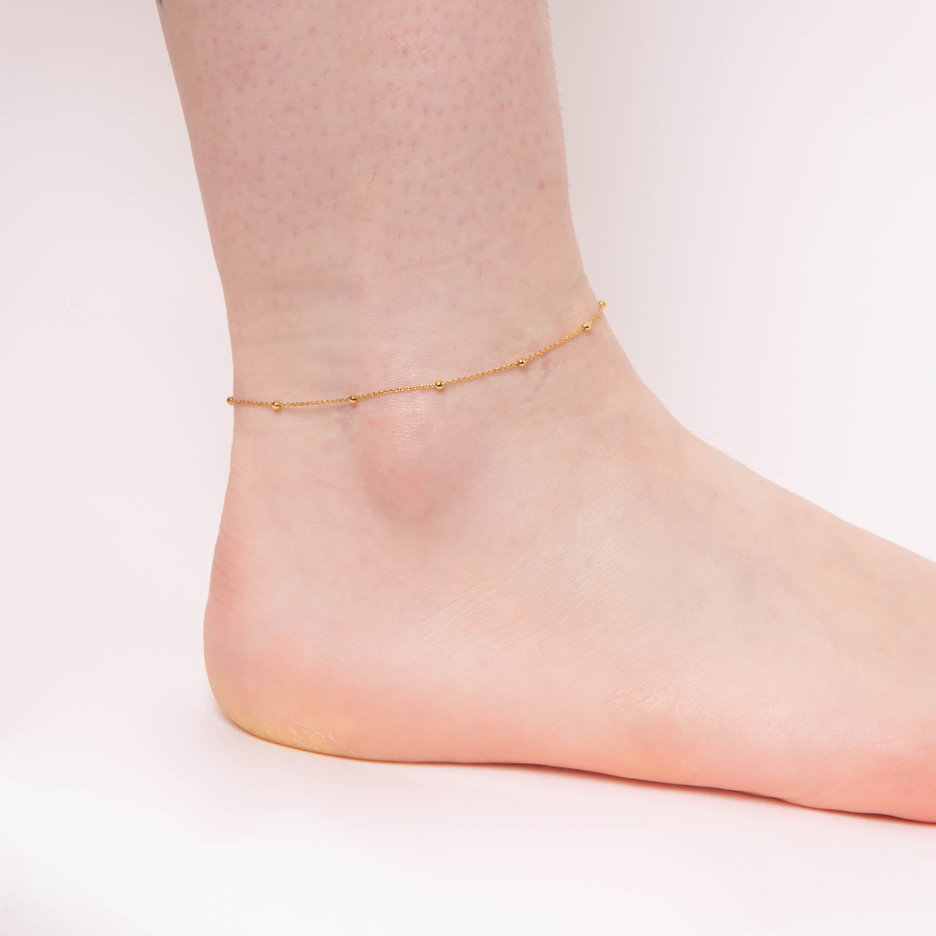 Gecko Jewellery Recycled Sterling Silver Ball and Trace Chain Anklet
