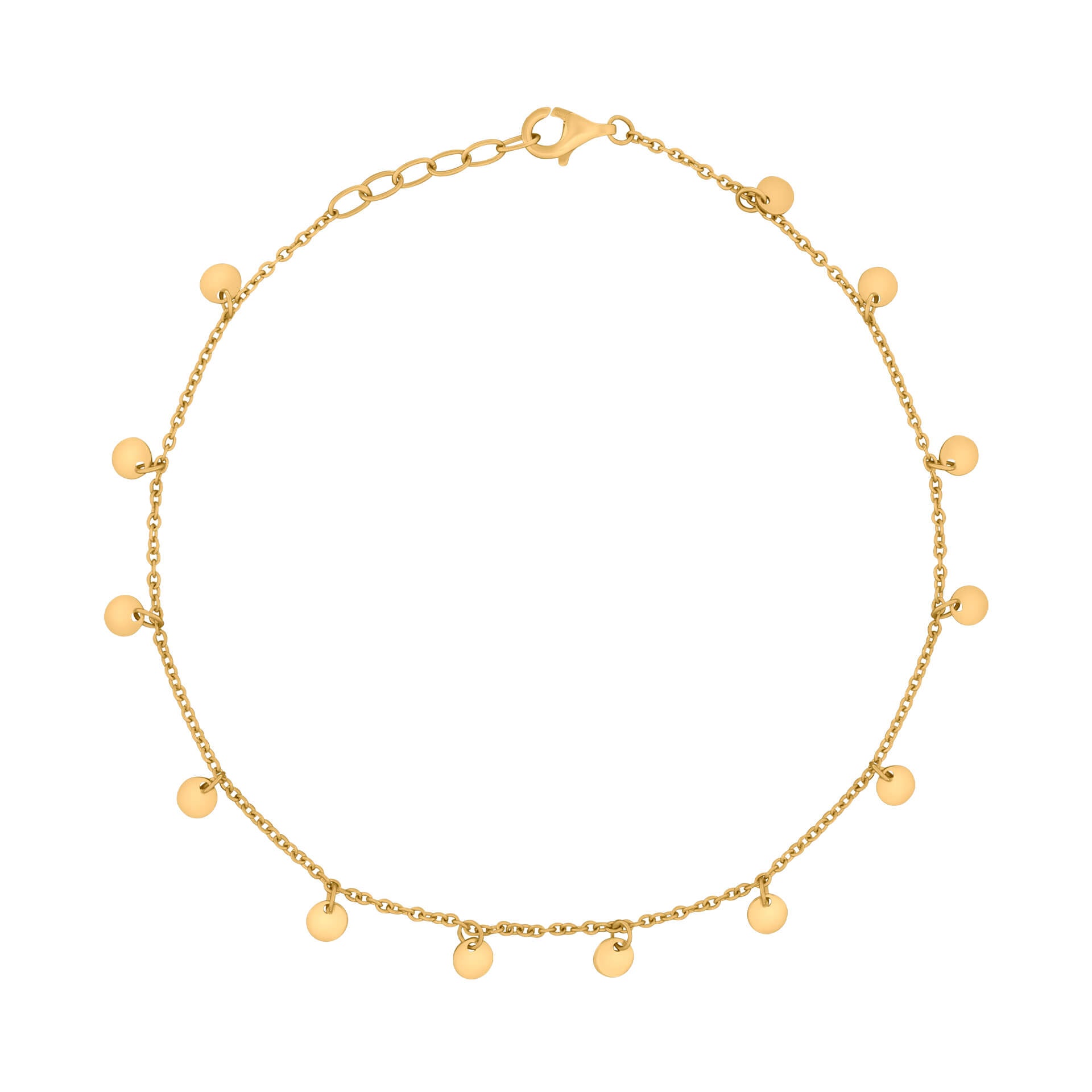Gecko Jewellery Mini Disc Ankle Chain – Adjustable 23-25cm Anklet