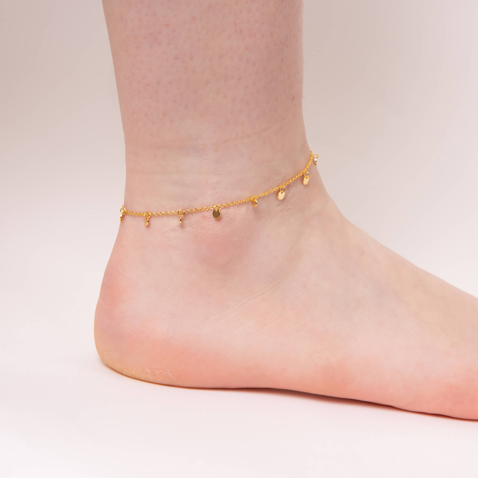 Gecko Jewellery Mini Disc Ankle Chain – Adjustable 23-25cm Anklet