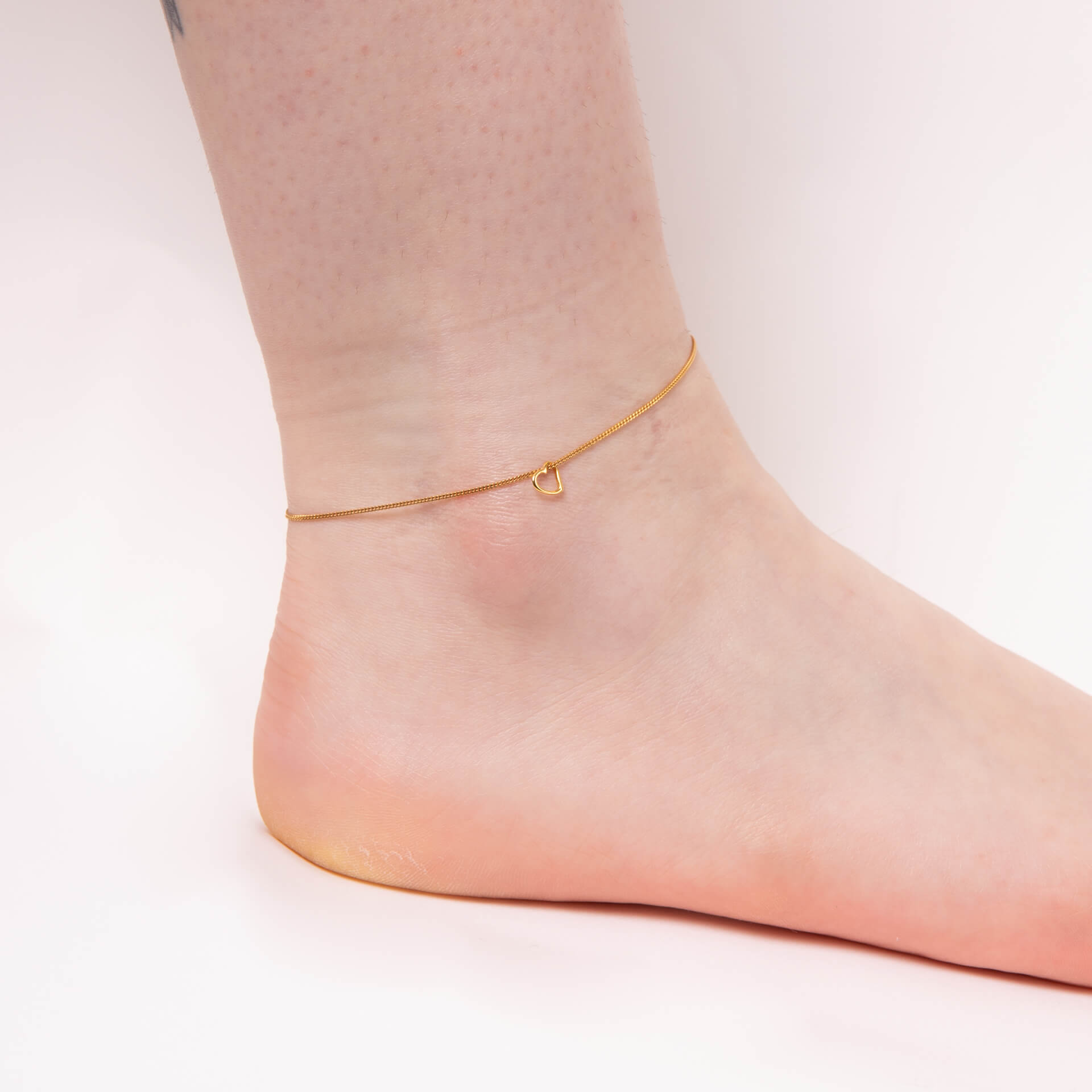 Gecko Jewellery Sterling Silver Heart Anklet – 23cm Slip-On Chain